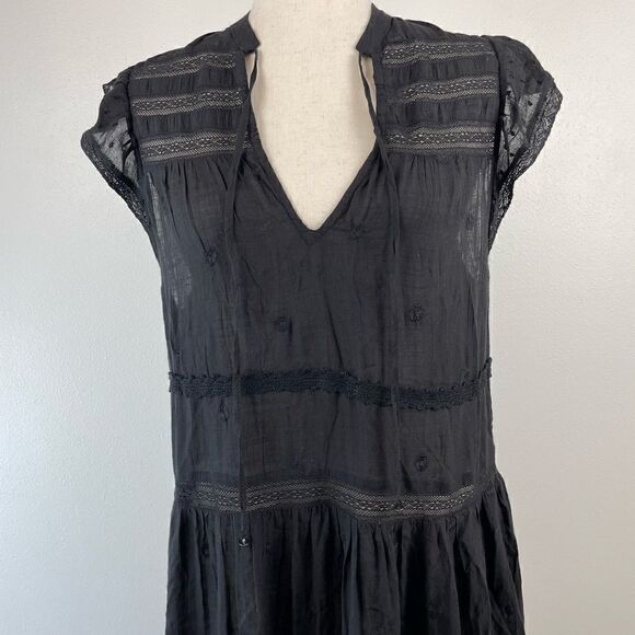 NWT Free People Black Boho Midi Dress Size XS - Picture 2 of 7